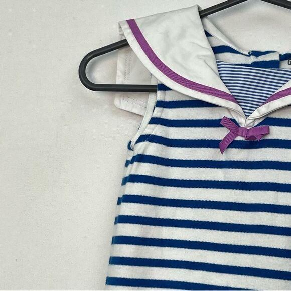Gymboree blue and white striped knit sailor bubble romper EUC size 12-18 m - Picture 3 of 9